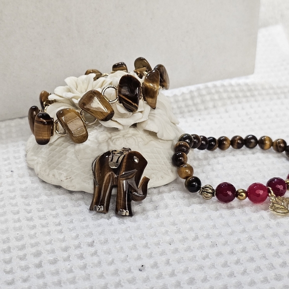 Tiger's Eye Bracelets and Pendant Bundle Set Vintage - Picture 10 of 14